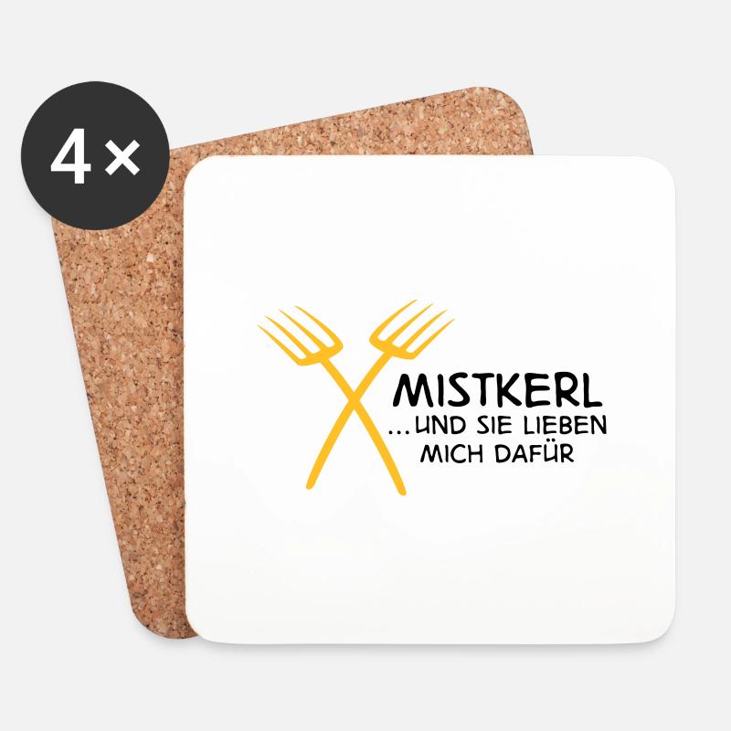 Mistkerl - Untersetzer (4er-Set) - Weiß