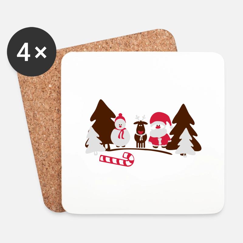 christmas crew - Untersetzer (4er-Set) - Weiß