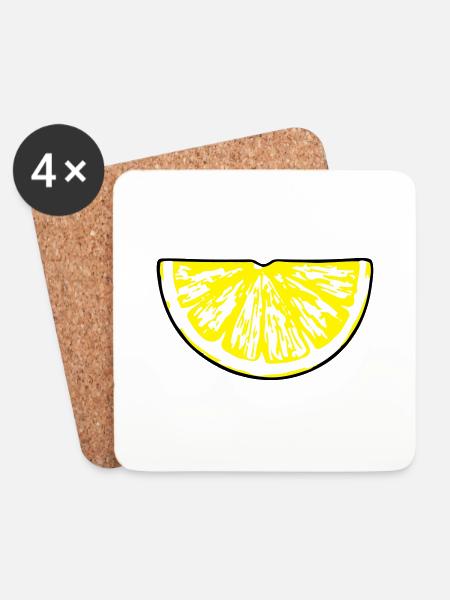 lemon_slice - Untersetzer (4er-Set) - Weiß