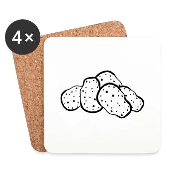 heap many design potato eat delicious cook ku - Coasters (set of 4) - white - Front