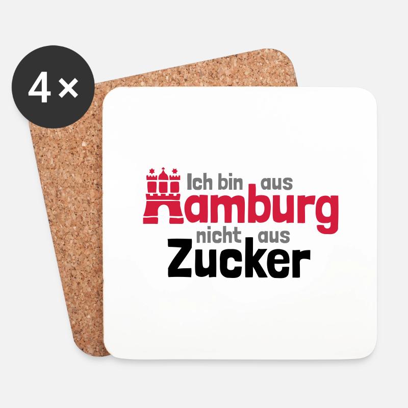 Ich bin aus Hamburg - Untersetzer (4er-Set) - Weiß