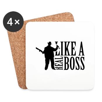 like_a_real_boss_t1 - Coasters (set of 4) - white - Front