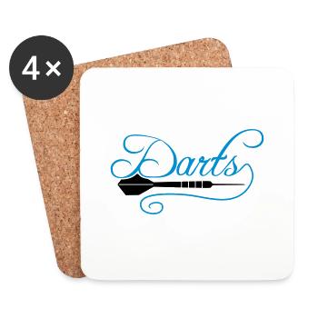 fléchettes club texte fréquence cœur battre pouls logo te - Dessous de verre (lot de 4) - blanc - Devant