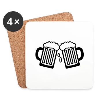 bier1___f1 - Dessous de verre (lot de 4) - blanc - Devant
