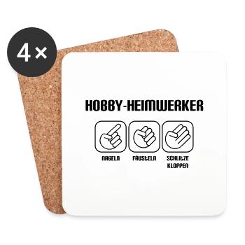 Hobby Heimwerker - Untersetzer (4er-Set) - Weiß - Vorne