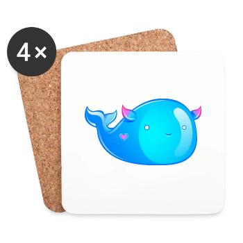 Golima la baleine volante - Dessous de verre (lot de 4) - blanc - Devant