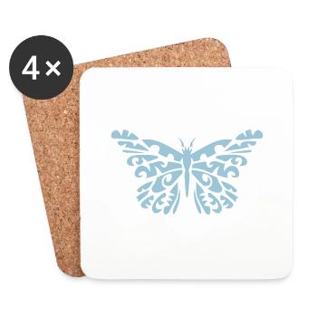 papillon tribal butterfly 11025 - Dessous de verre (lot de 4) - blanc - Devant