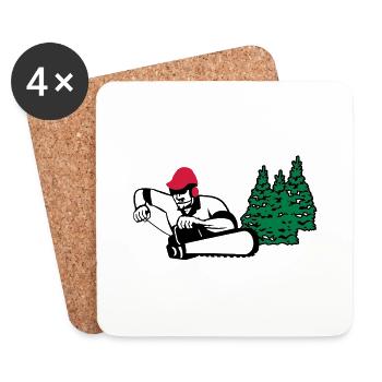 lumberjack - Coasters (set of 4) - white - Front