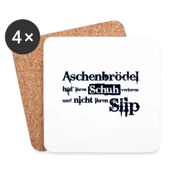 Aschenbrödel hat ihren Schuh verloren - Coasters (set of 4) - white - Front