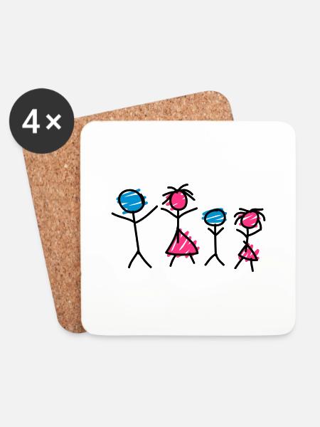 Family - Untersetzer (4er-Set) - Weiß