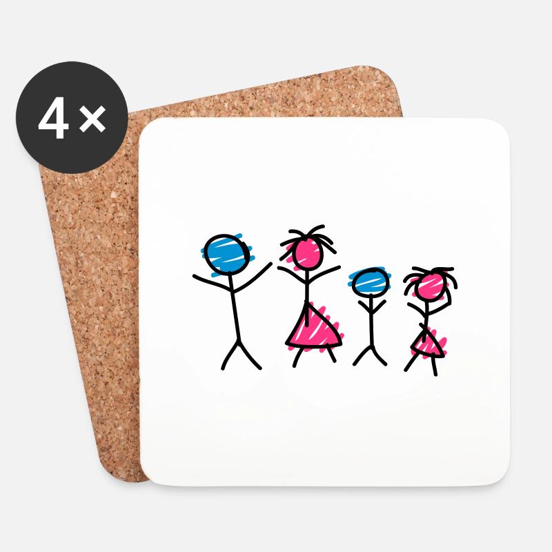 Family - Untersetzer (4er-Set) - Weiß