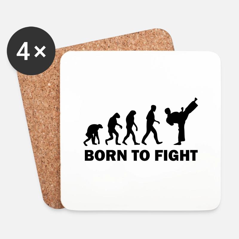 born to fight - Untersetzer (4er-Set) - Weiß