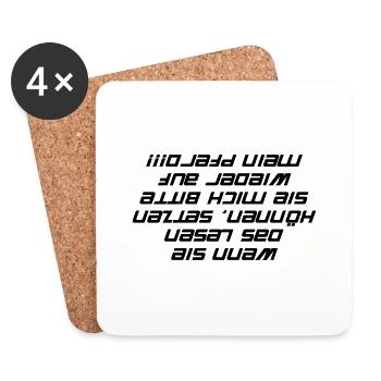 Wenn sie das lesen können, setzen sie mich bitte w - Untersetzer (4er-Set) - Weiß - Vorne