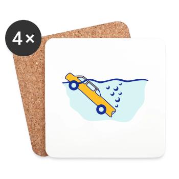 Diving Car - Untersetzer (4er-Set) - Weiß - Vorne