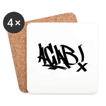 acab - Coasters (set of 4) - white - Front