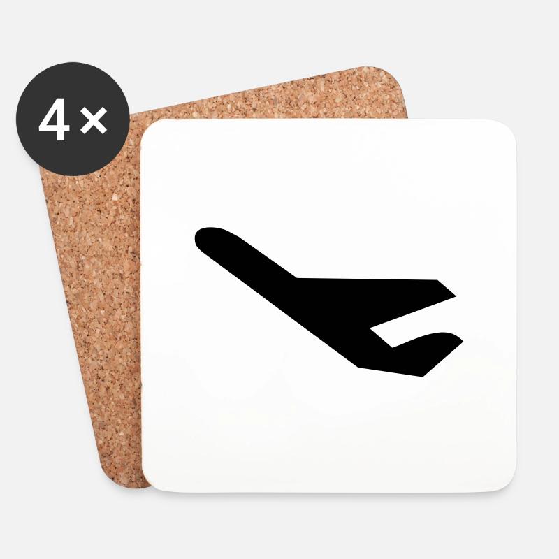 flugzeug - Untersetzer (4er-Set) - Weiß