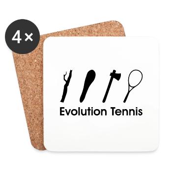 Tennis Evolution Tennisschläger Tennis - Untersetzer (4er-Set) - Weiß - Vorne