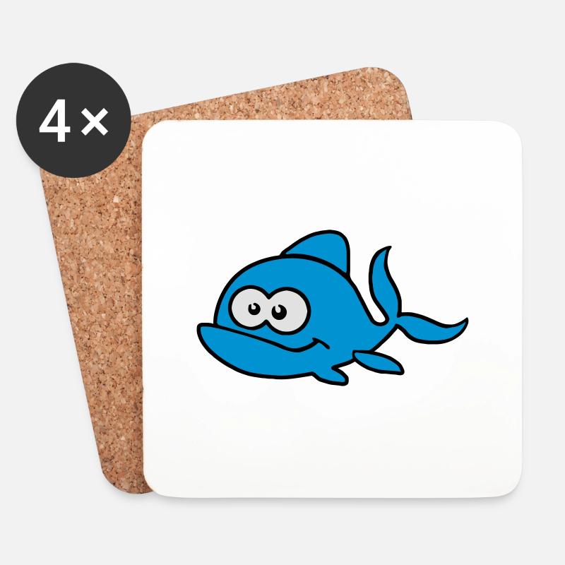 Süßer Fisch mit Glubschaugen. - Untersetzer (4er-Set) - Weiß