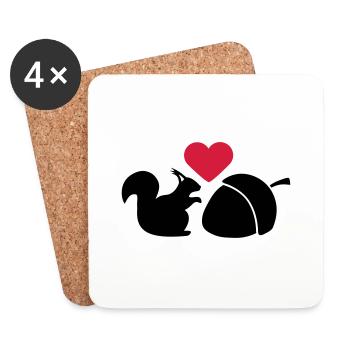 Squirrel Nut Love - Untersetzer (4er-Set) - Weiß - Vorne