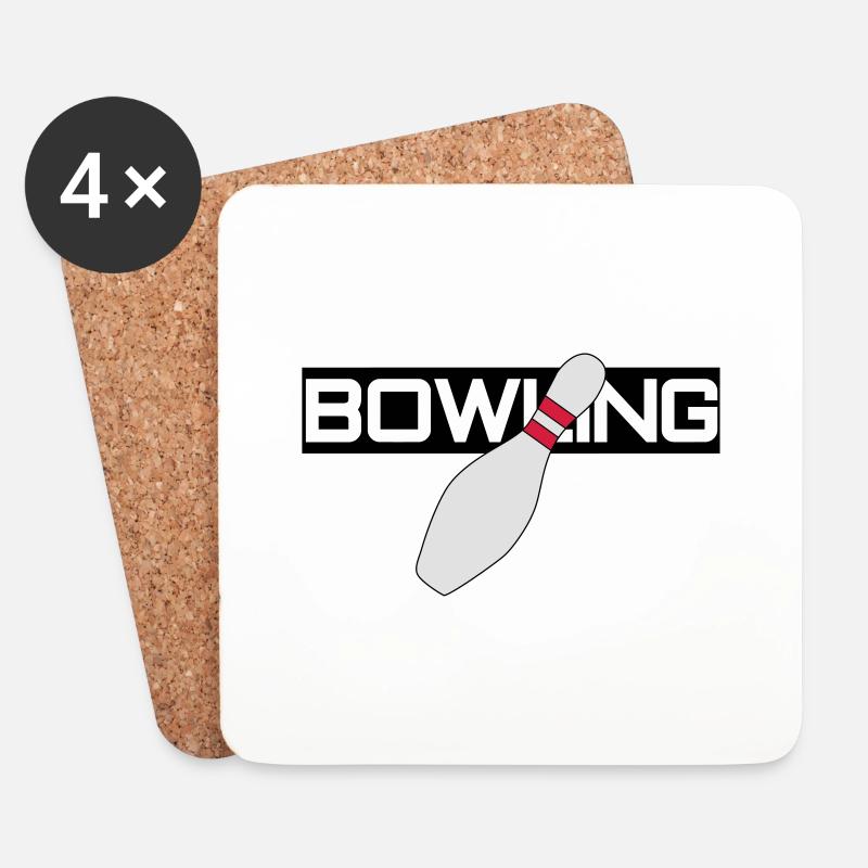 Bowling - Untersetzer (4er-Set) - Weiß