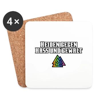 Heiden gegen Hass - Untersetzer (4er-Set) - Weiß - Vorne