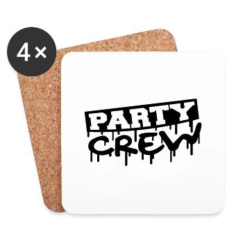 Party Crew Stamp - Dessous de verre (lot de 4) - blanc - Devant