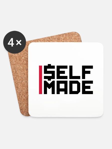 balken logo reich self made man millionaer geld ve - Untersetzer (4er-Set) - Weiß