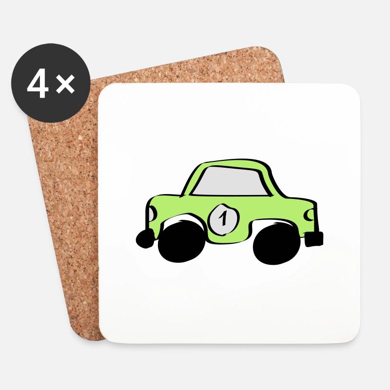 Auto - Untersetzer (4er-Set) - Weiß