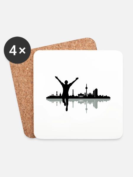 Berlin Jogger - Untersetzer (4er-Set) - Weiß