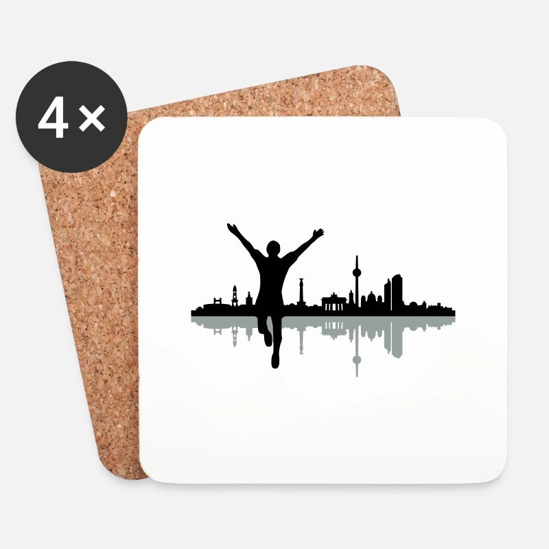 Berlin Jogger - Untersetzer (4er-Set) - Weiß