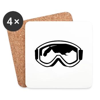 skibrille - Untersetzer (4er-Set) - Weiß - Vorne