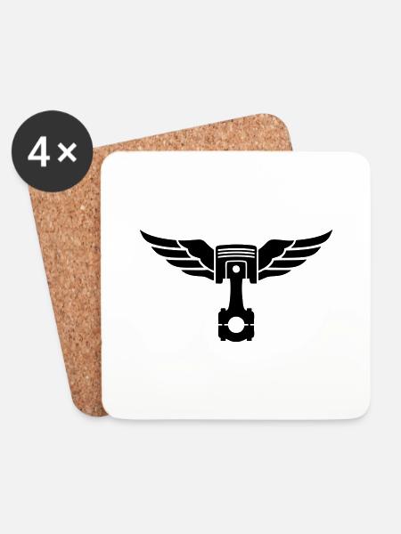 piston et ailes - Untersetzer (4er-Set) - Weiß