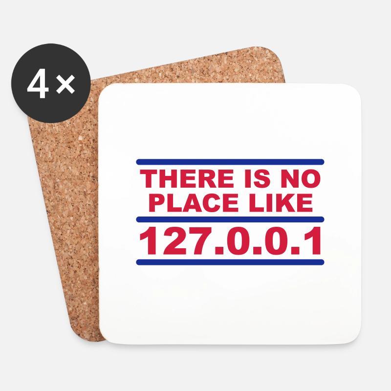 There is no place like 127.0.0.1 - Untersetzer (4er-Set) - Weiß