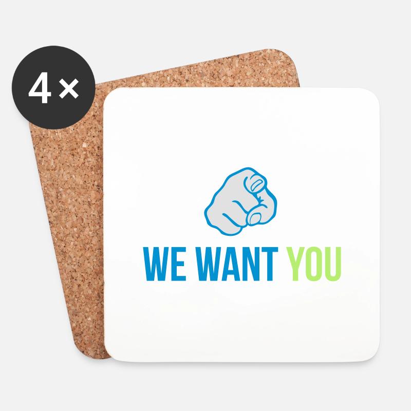we want you - Untersetzer (4er-Set) - Weiß