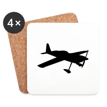 Privatflugzeug der leichten Luftfahrt - Untersetzer (4er-Set) - Weiß - Vorne