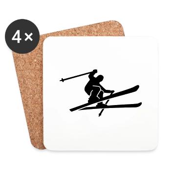 Ski - Untersetzer (4er-Set) - Weiß - Vorne