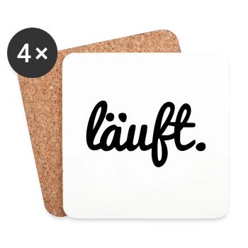 läuft - Untersetzer (4er-Set) - Weiß - Vorne