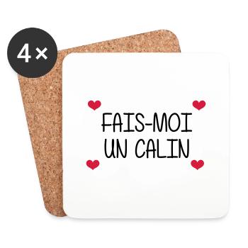 Fais-moi un calin - Dessous de verre (lot de 4) - blanc - Devant