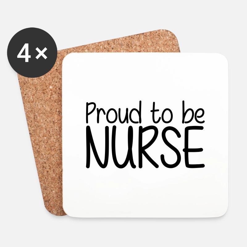 Proud to be Nurse - Untersetzer (4er-Set) - Weiß