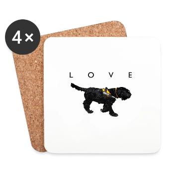 Riesenschnauzer love - Untersetzer (4er-Set) - Weiß - Vorne
