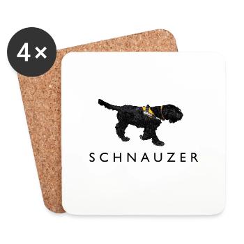 Der Schnauzer - Untersetzer (4er-Set) - Weiß - Vorne