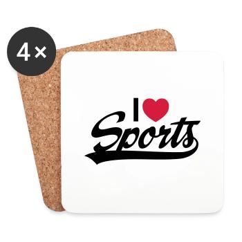 I Love Sports - Coasters (set of 4) - white - Front