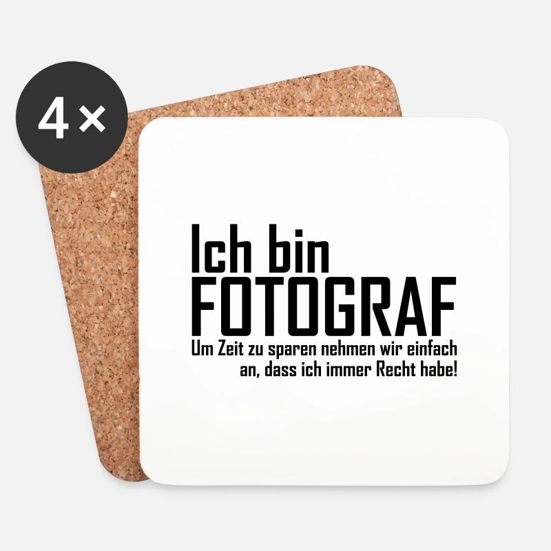 Fotograf Sprüche - Untersetzer (4er-Set) - Weiß