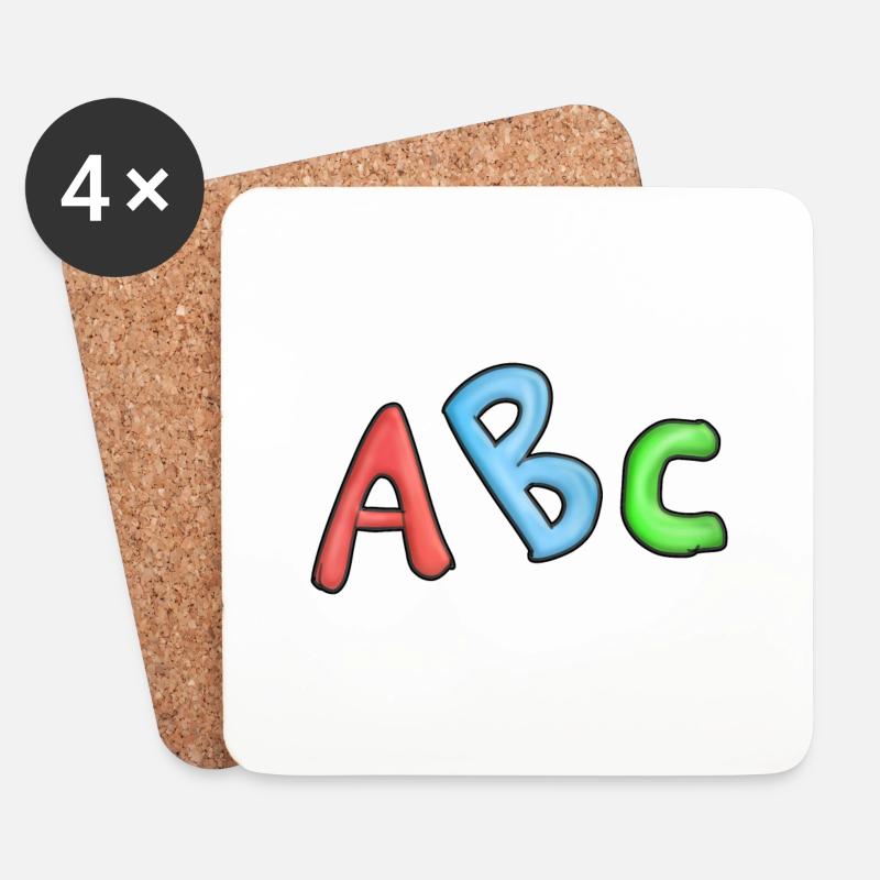ABC Einschulung Schulanfang Erste klasse kinder - Untersetzer (4er-Set) - Weiß