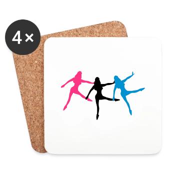 3 dancers ballet silhouette woman - Coasters (set of 4) - white - Front