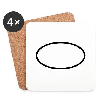 Oval Ovale Symbol Badge Form - Customize it ! - Coasters (set of 4) - white - Front