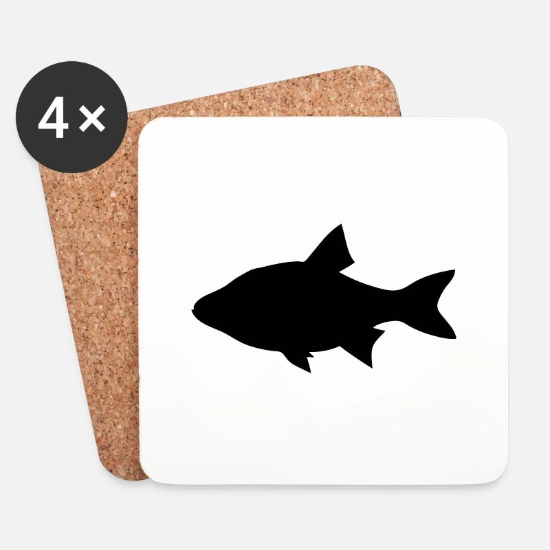 Rotfeder - Fisch - Fish - Untersetzer (4er-Set) - Weiß