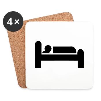 icon lit dormir dort - Dessous de verre (lot de 4) - blanc - Devant