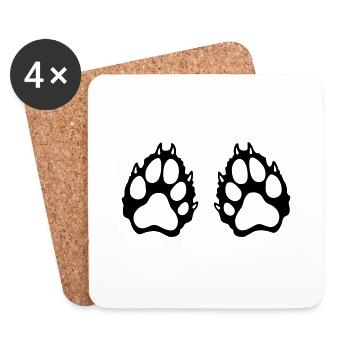 ours - Dessous de verre (lot de 4) - blanc - Devant