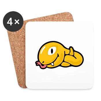 Smiley Snake - Dessous de verre (lot de 4) - blanc - Devant